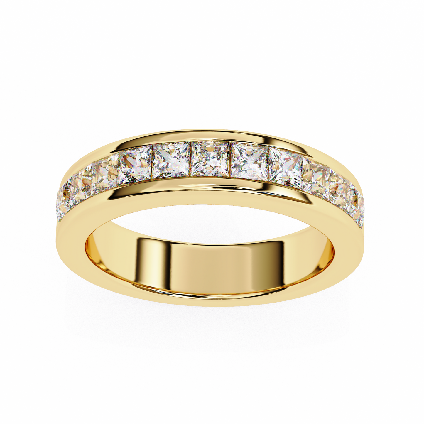 Princess Cut Lab Diamond Eleven-Stone Band – Modern Elegance Ring