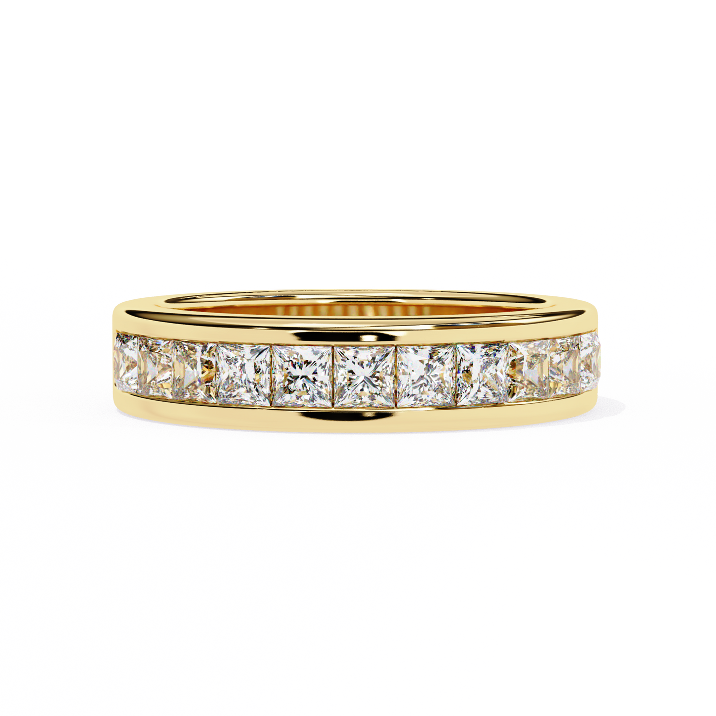 Princess Cut Lab Diamond Eleven-Stone Band – Modern Elegance Ring