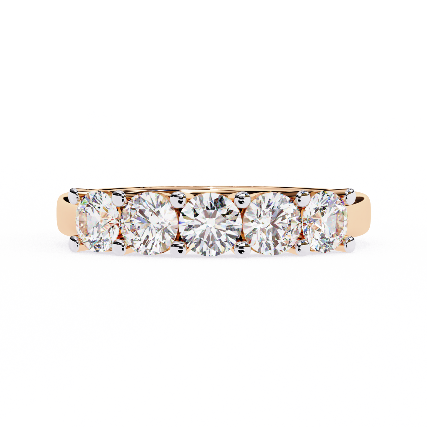 Grandeur Round Lab Diamond Five-Stone Band – Luxe Statement Ring