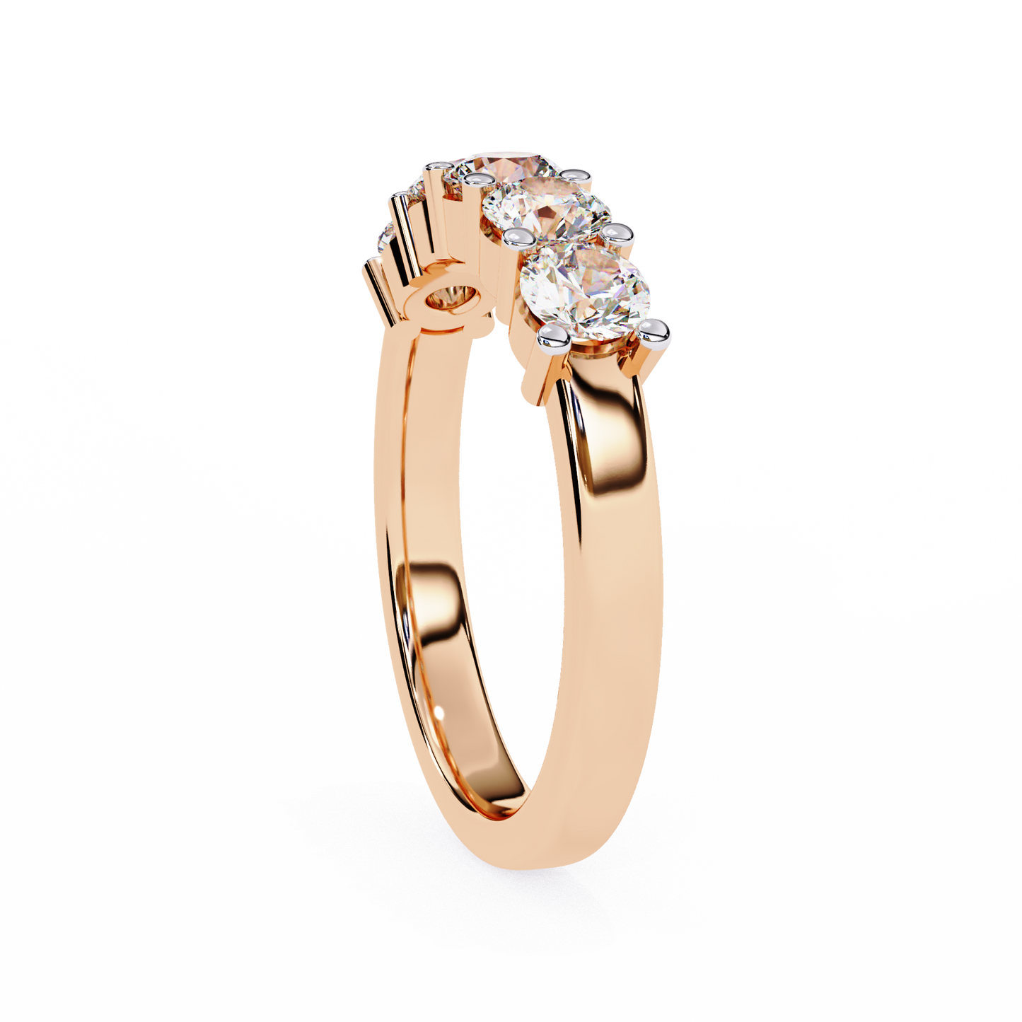 Grandeur Round Lab Diamond Five-Stone Band – Luxe Statement Ring