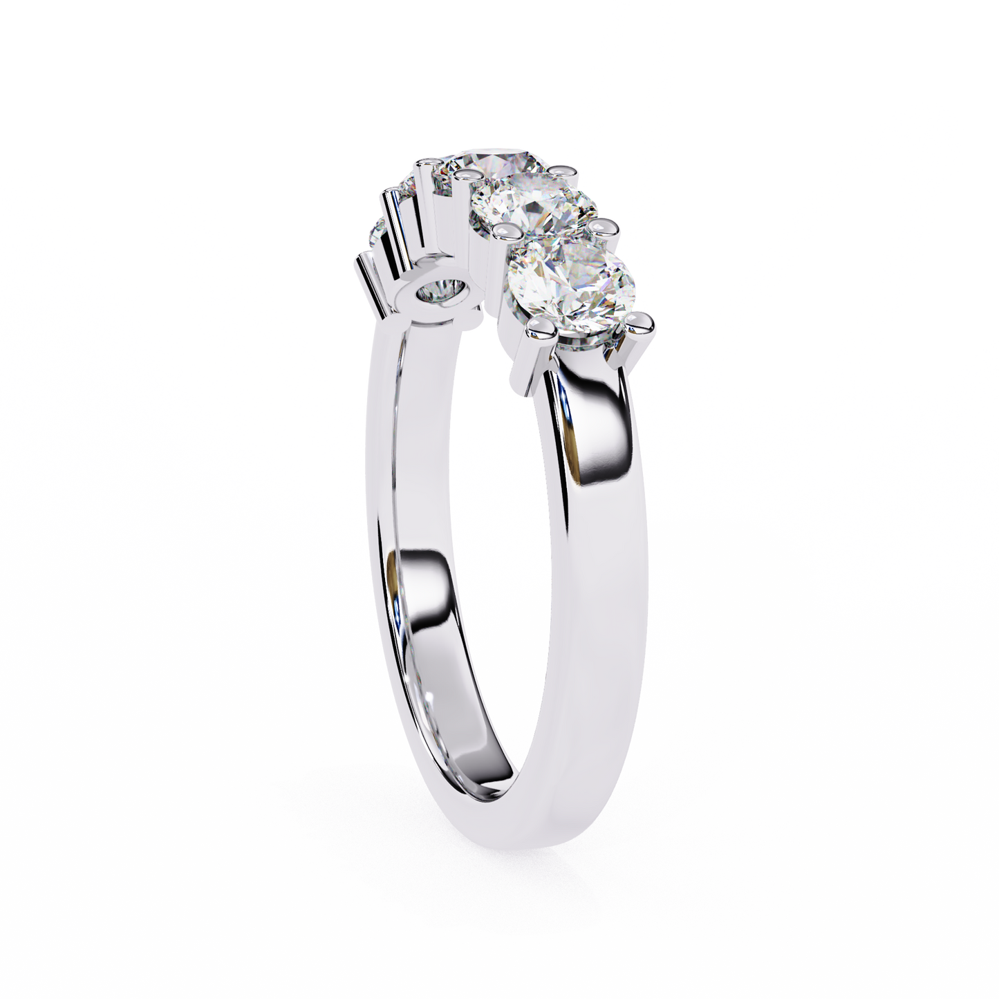 Grandeur Round Lab Diamond Five-Stone Band – Luxe Statement Ring