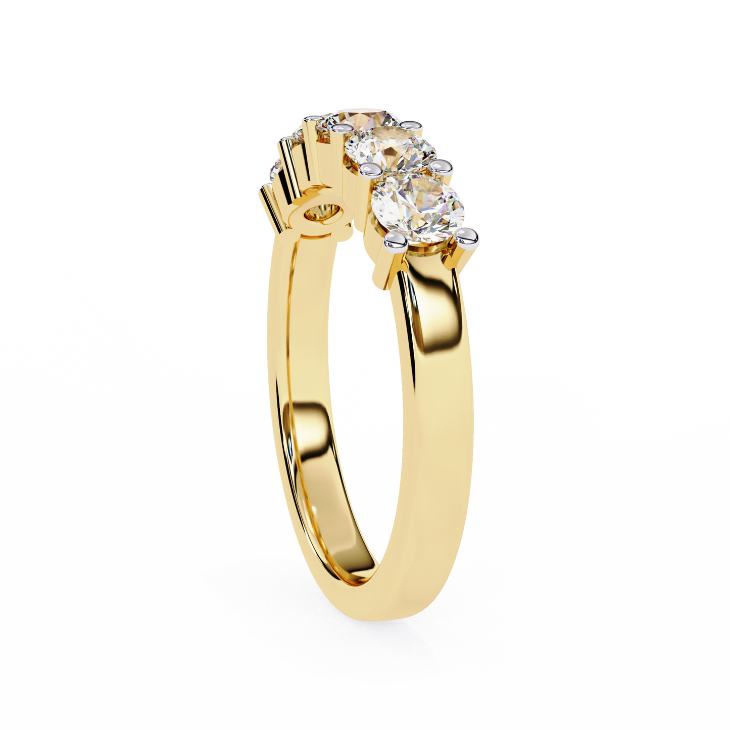 Grandeur Round Lab Diamond Five-Stone Band – Luxe Statement Ring