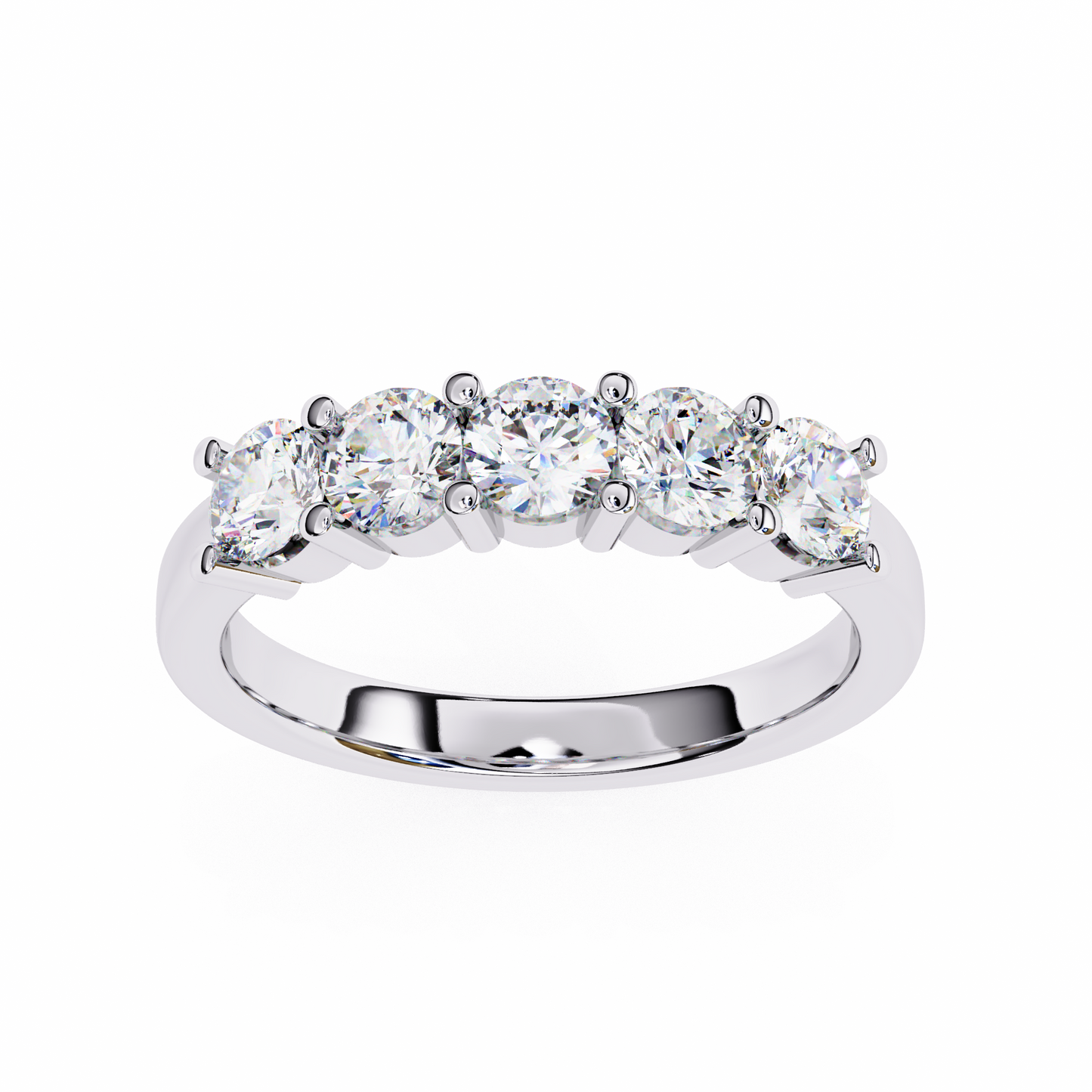 Grandeur Round Lab Diamond Five-Stone Band – Luxe Statement Ring