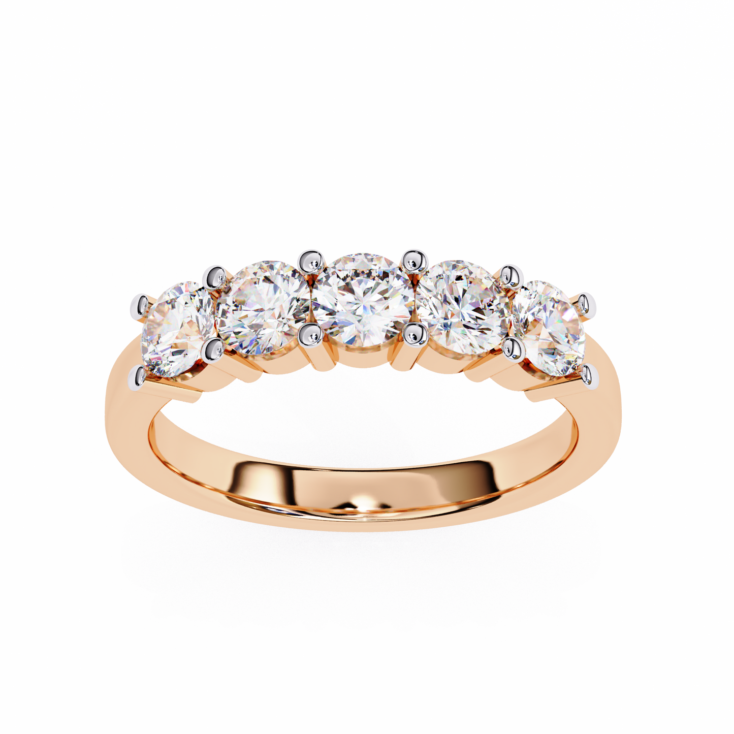 Grandeur Round Lab Diamond Five-Stone Band – Luxe Statement Ring