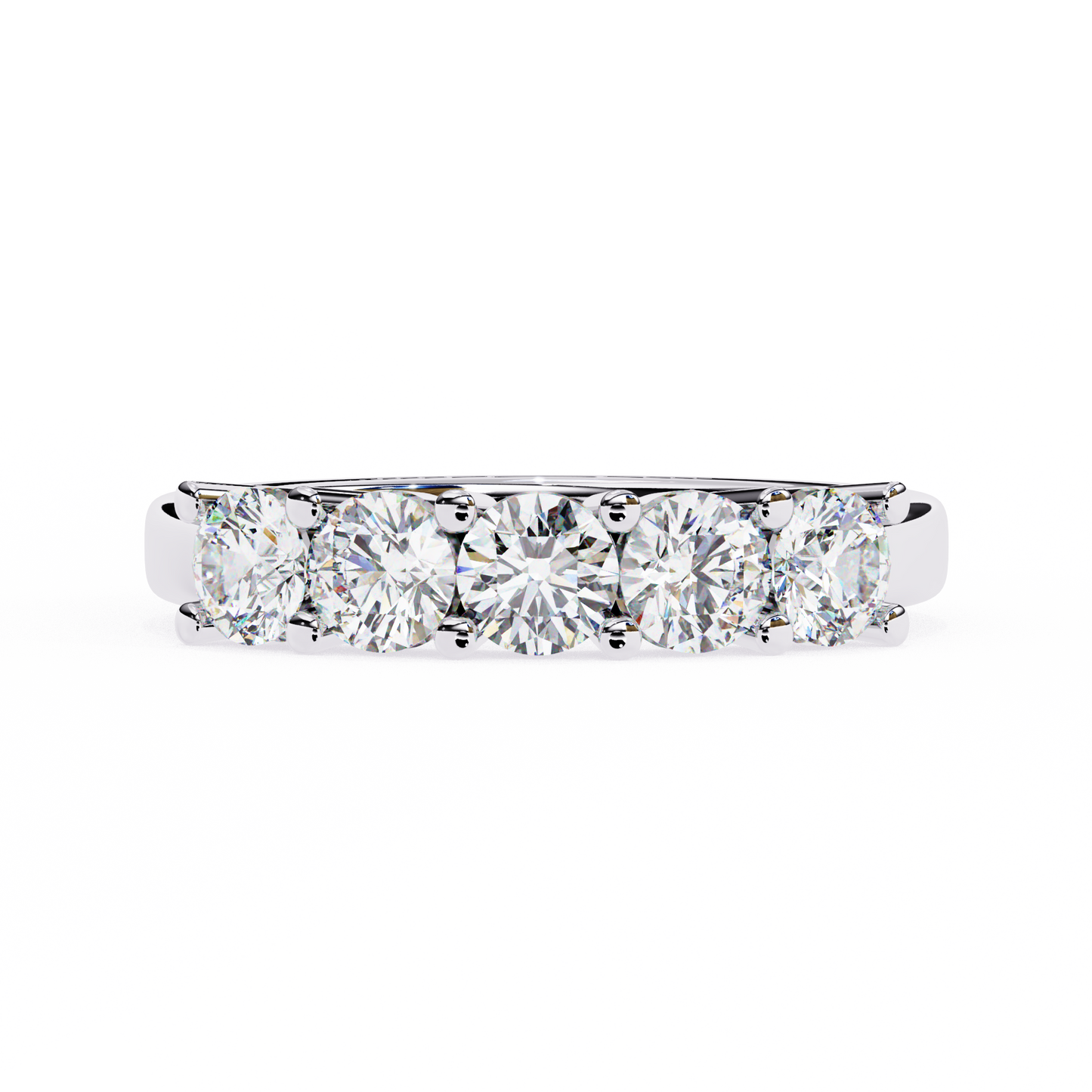 Grandeur Round Lab Diamond Five-Stone Band – Luxe Statement Ring