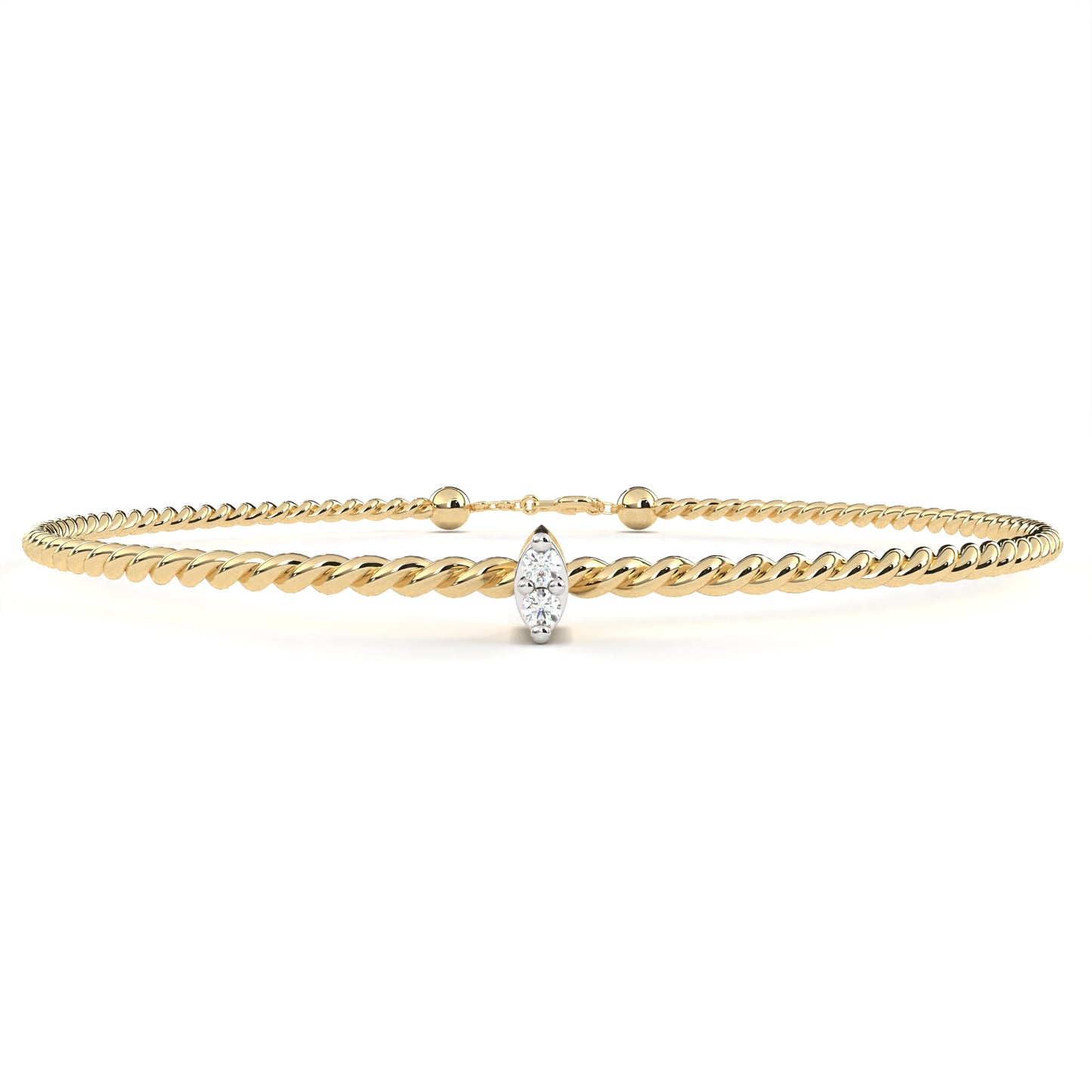 Petite Round Lab Diamond Duo Bracelet – Minimalist Charm