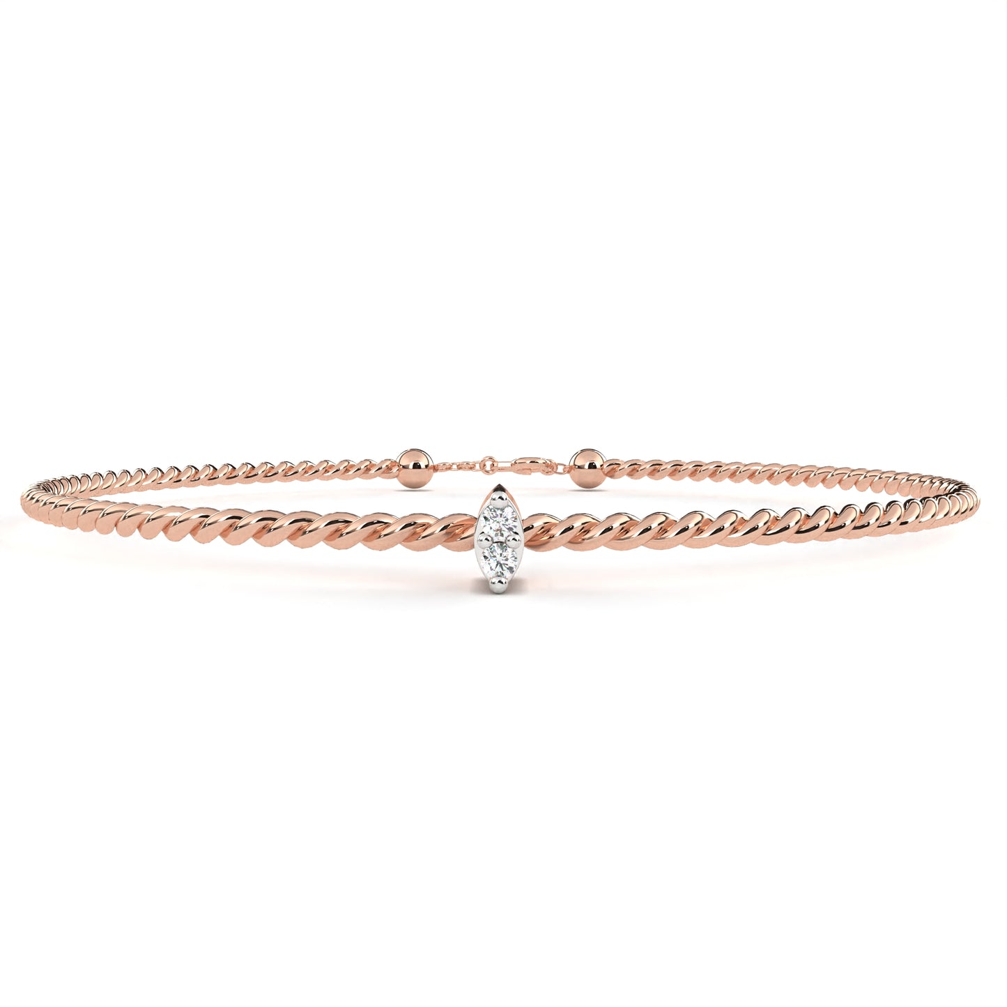 Petite Round Lab Diamond Duo Bracelet – Minimalist Charm