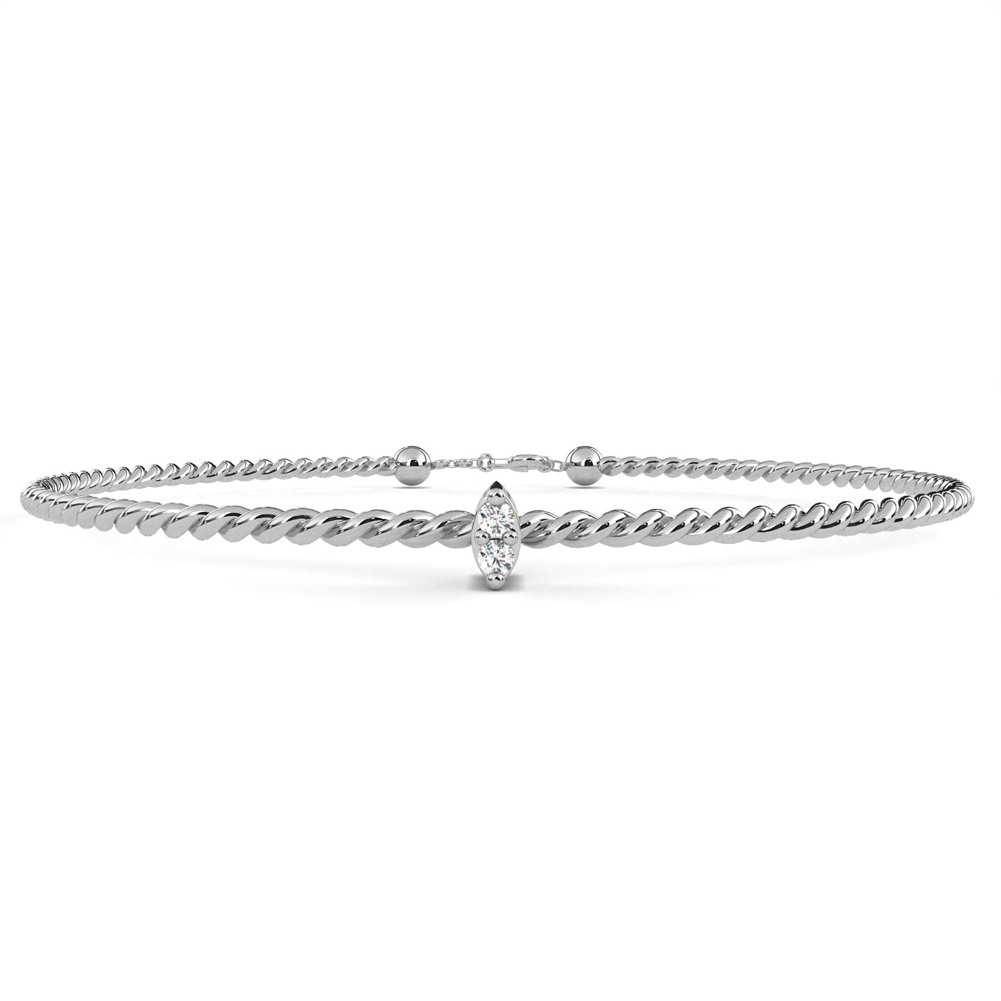 Petite Round Lab Diamond Duo Bracelet – Minimalist Charm