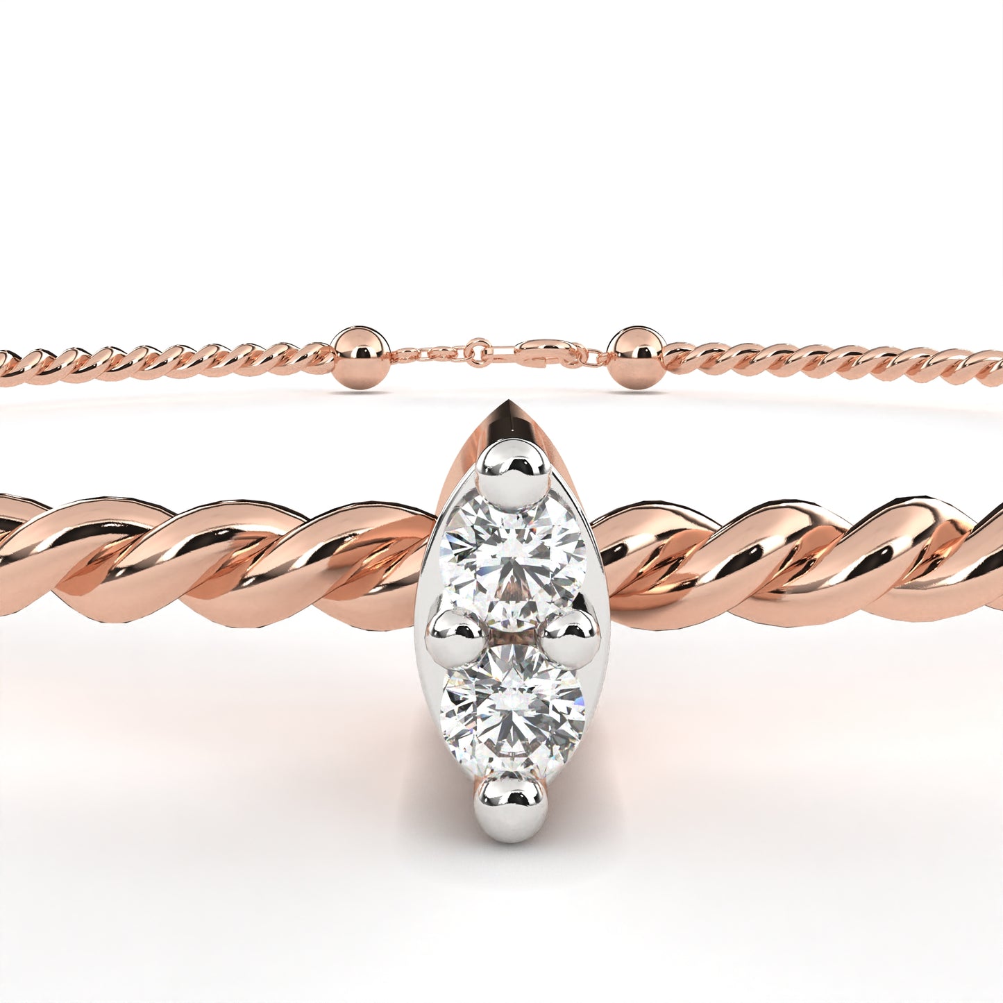 Petite Round Lab Diamond Duo Bracelet – Minimalist Charm