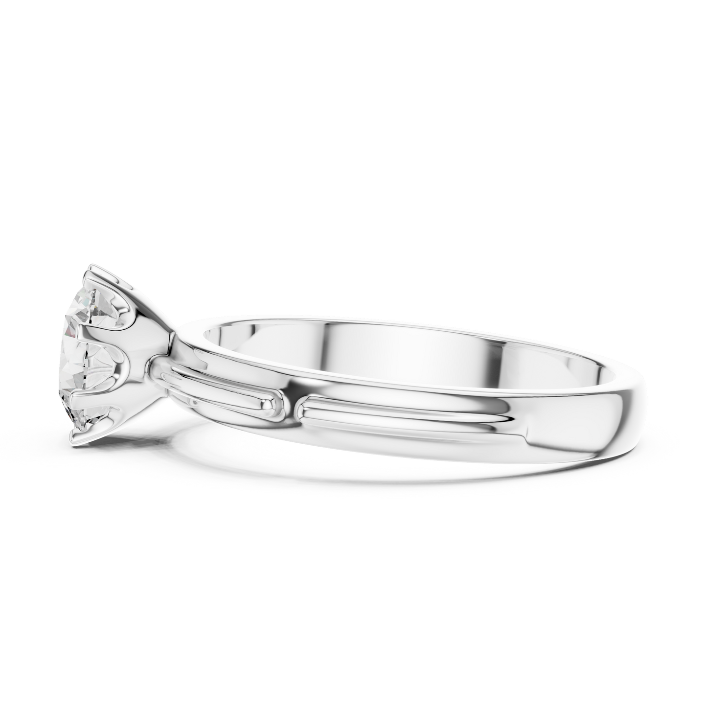 Round Lab Grown Diamond Solitaire Ring | Cathedral X-Cross Setting | Solid Gold