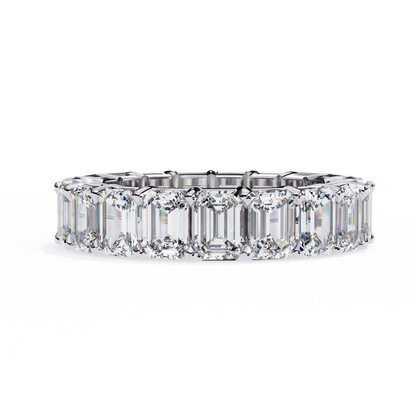 Emerald Cut Lab Diamond Band Ring – 10K/14K/18K Gold – Minimalist Stackable Ring