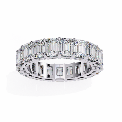 Emerald Cut Lab Diamond Band Ring – 10K/14K/18K Gold – Minimalist Stackable Ring