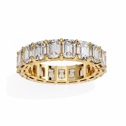 Emerald Cut Lab Diamond Band Ring – 10K/14K/18K Gold – Minimalist Stackable Ring