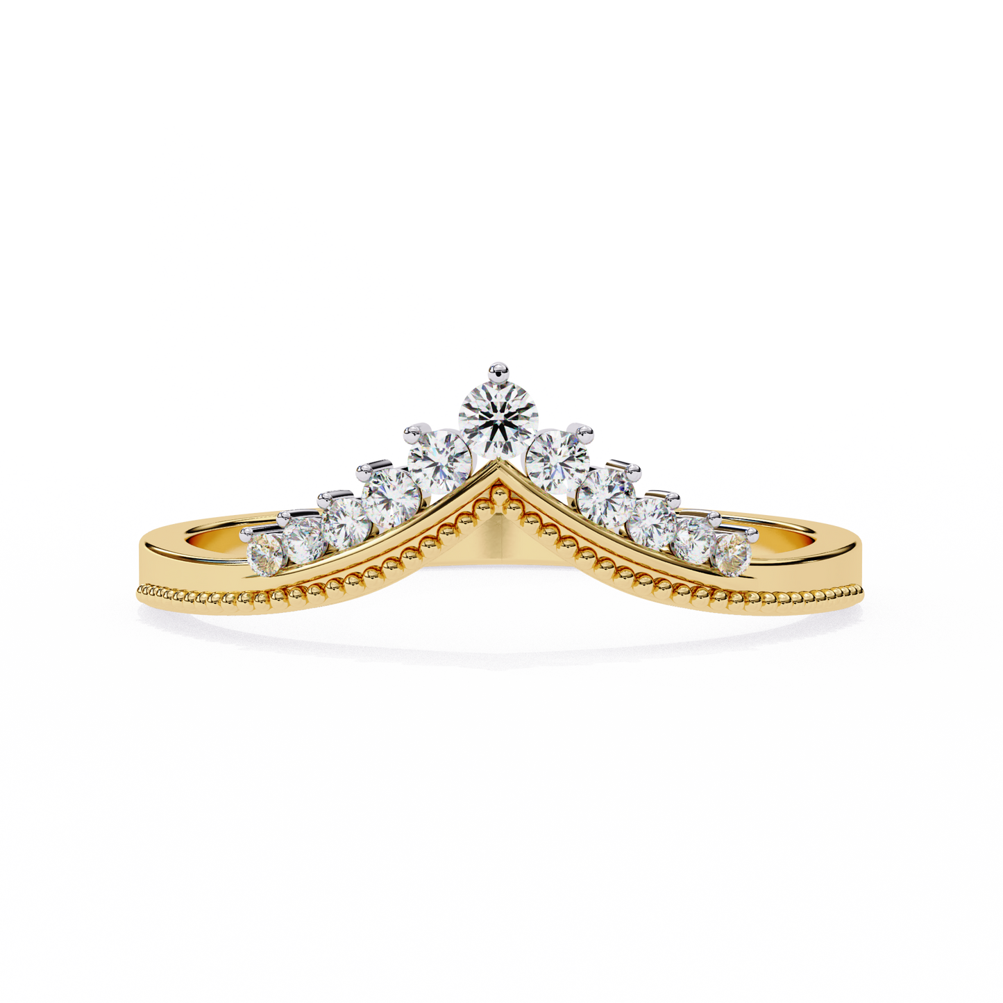 Round Lab Diamond Multi-Size Cluster Band – 10K 14K 18K Solid Gold – Delicate Wedding & Stacking Ring