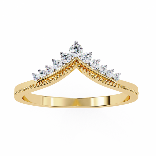 Round Lab Diamond Multi-Size Cluster Band – 10K 14K 18K Solid Gold – Delicate Wedding & Stacking Ring