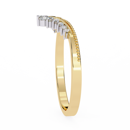Round Lab Diamond Multi-Size Cluster Band – 10K 14K 18K Solid Gold – Delicate Wedding & Stacking Ring