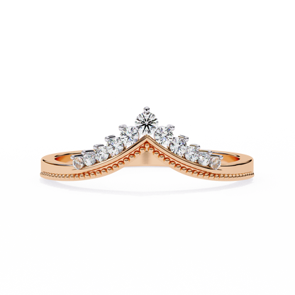 Round Lab Diamond Multi-Size Cluster Band – 10K 14K 18K Solid Gold – Delicate Wedding & Stacking Ring