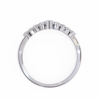 Marquise & Round Lab Diamond Cluster Band – Modern Mixed Shape Ring – 10K 14K 18K Solid Gold