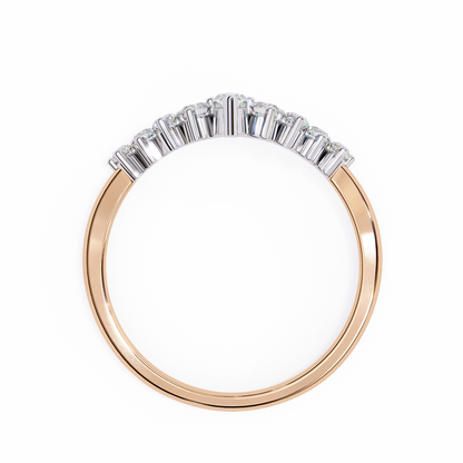 Marquise & Round Lab Diamond Cluster Band – Modern Mixed Shape Ring – 10K 14K 18K Solid Gold