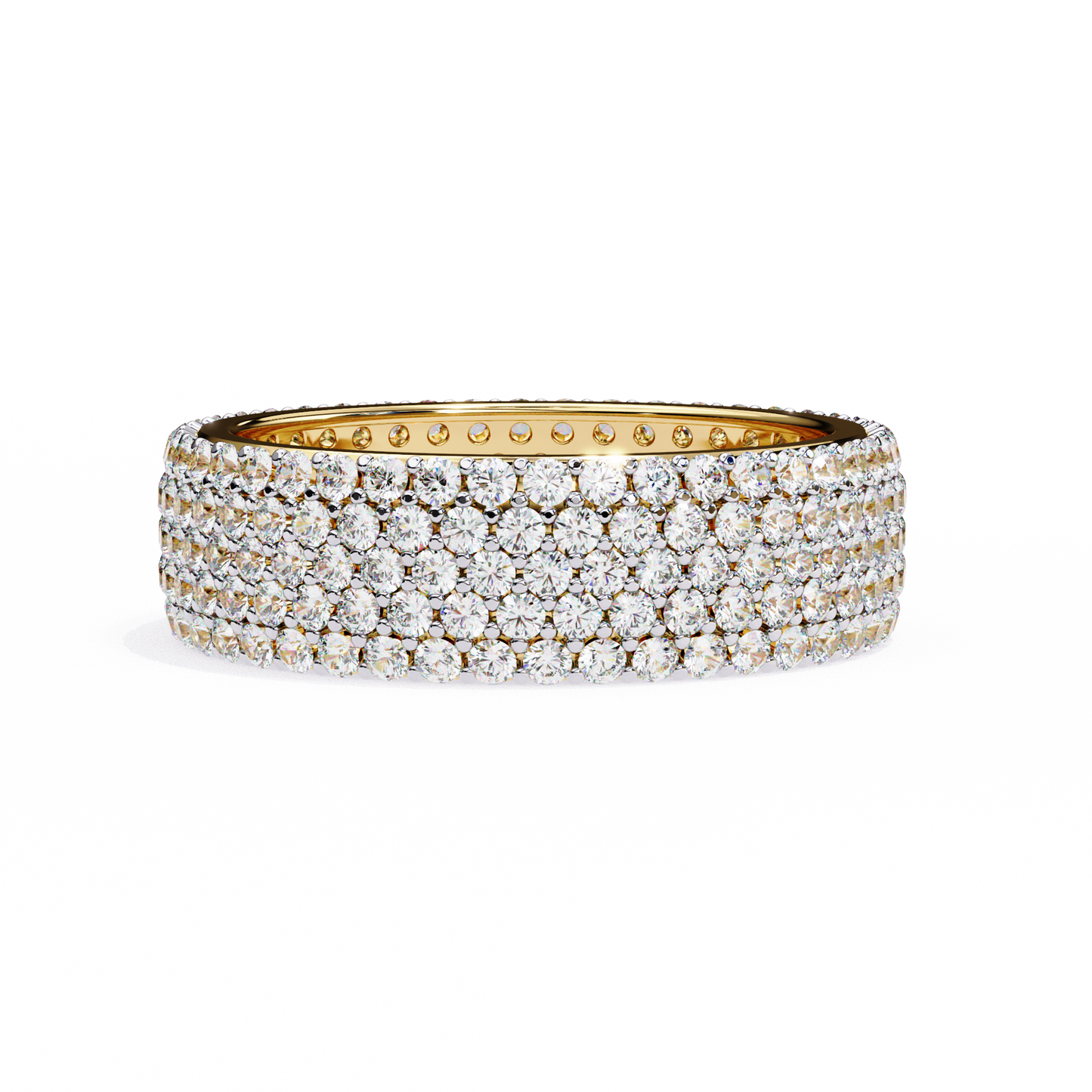 Endless Brilliance Round Lab Diamond Eternity Band – Full Circle of Sparkle – 10K 14K 18K Solid Gold