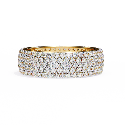 Endless Brilliance Round Lab Diamond Eternity Band – Full Circle of Sparkle – 10K 14K 18K Solid Gold