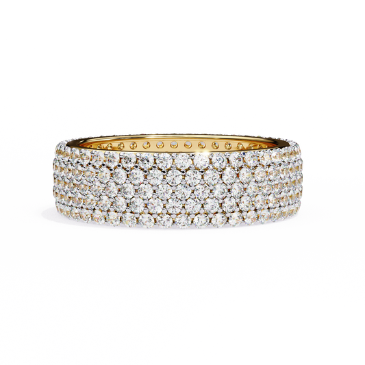 Endless Brilliance Round Lab Diamond Eternity Band – Full Circle of Sparkle – 10K 14K 18K Solid Gold