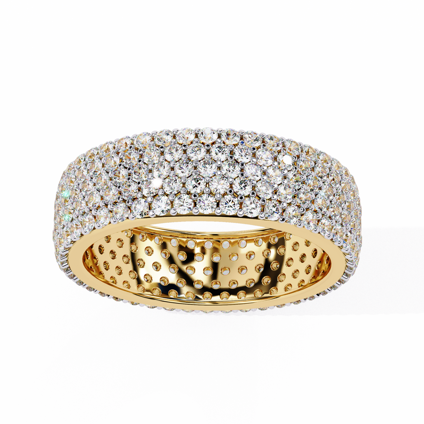 Endless Brilliance Round Lab Diamond Eternity Band – Full Circle of Sparkle – 10K 14K 18K Solid Gold