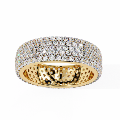 Endless Brilliance Round Lab Diamond Eternity Band – Full Circle of Sparkle – 10K 14K 18K Solid Gold