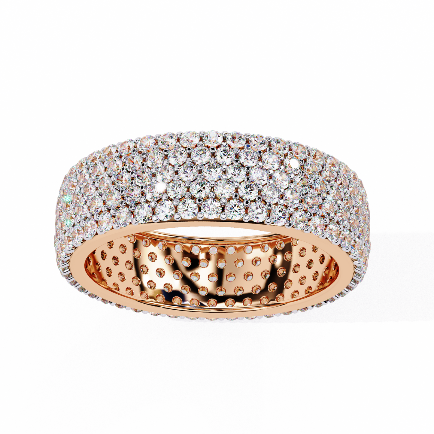 Endless Brilliance Round Lab Diamond Eternity Band – Full Circle of Sparkle – 10K 14K 18K Solid Gold