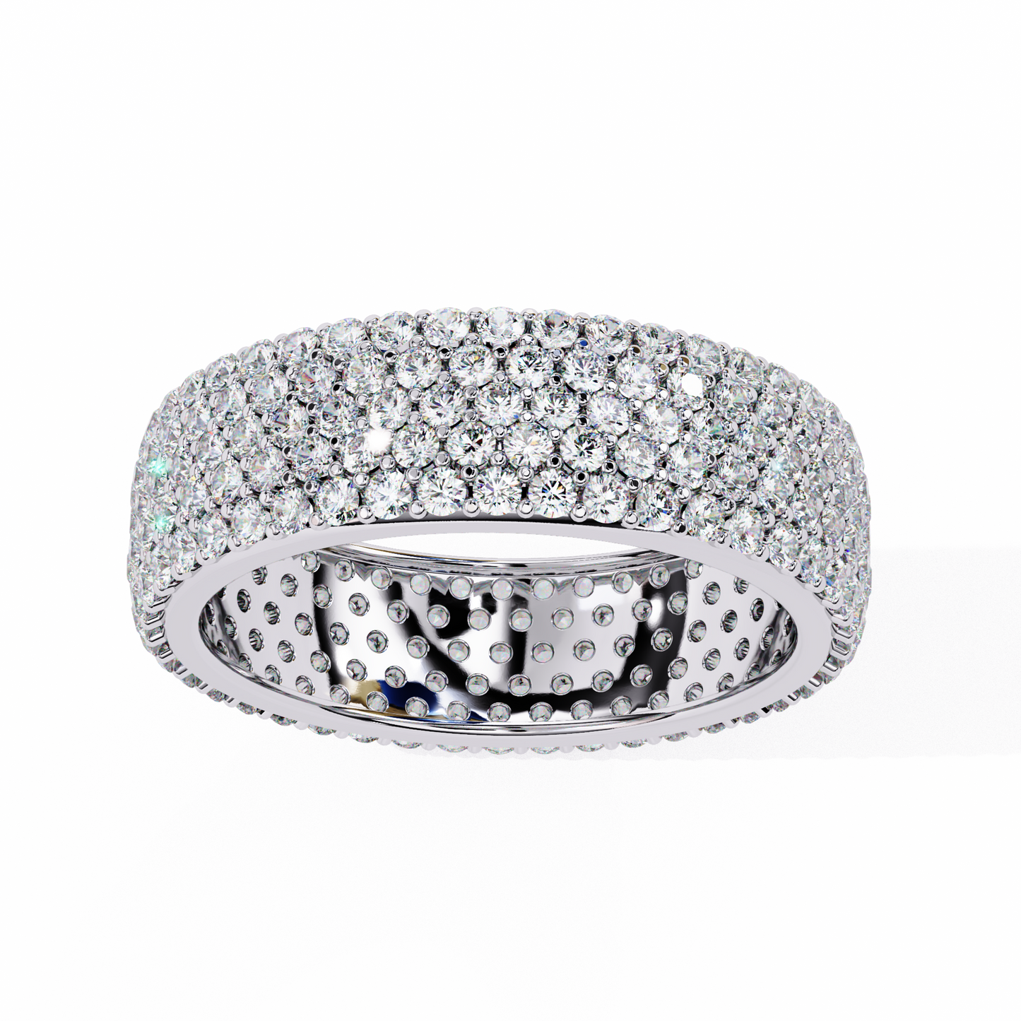 Endless Brilliance Round Lab Diamond Eternity Band – Full Circle of Sparkle – 10K 14K 18K Solid Gold