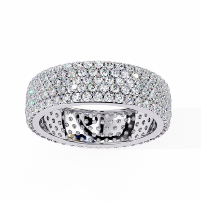 Endless Brilliance Round Lab Diamond Eternity Band – Full Circle of Sparkle – 10K 14K 18K Solid Gold