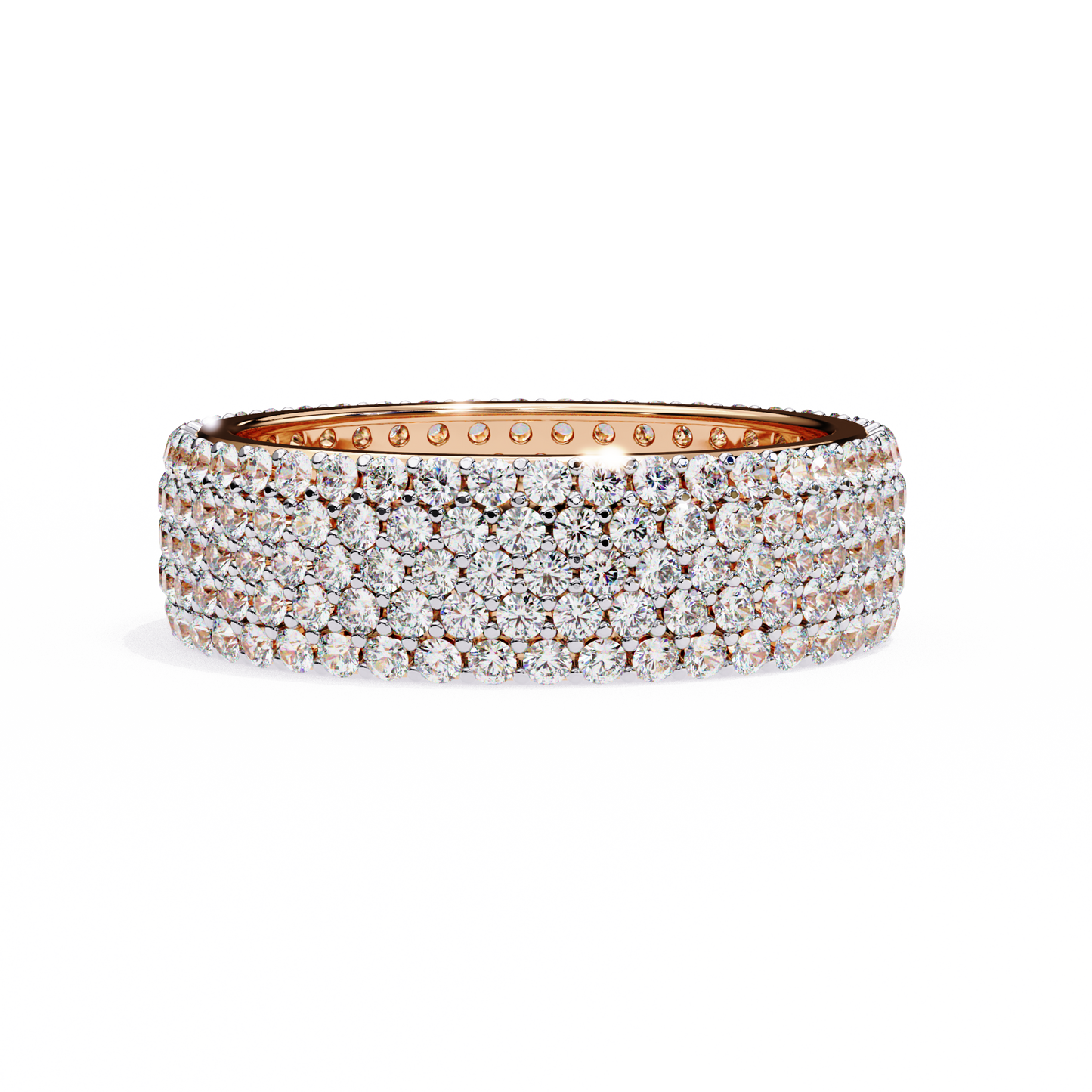 Endless Brilliance Round Lab Diamond Eternity Band – Full Circle of Sparkle – 10K 14K 18K Solid Gold