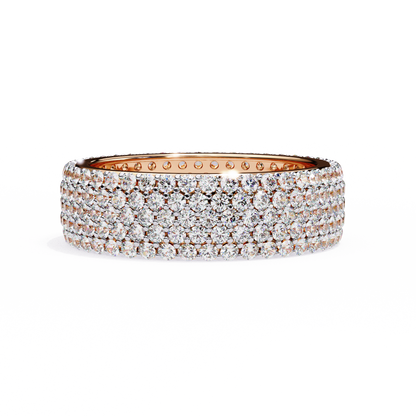 Endless Brilliance Round Lab Diamond Eternity Band – Full Circle of Sparkle – 10K 14K 18K Solid Gold