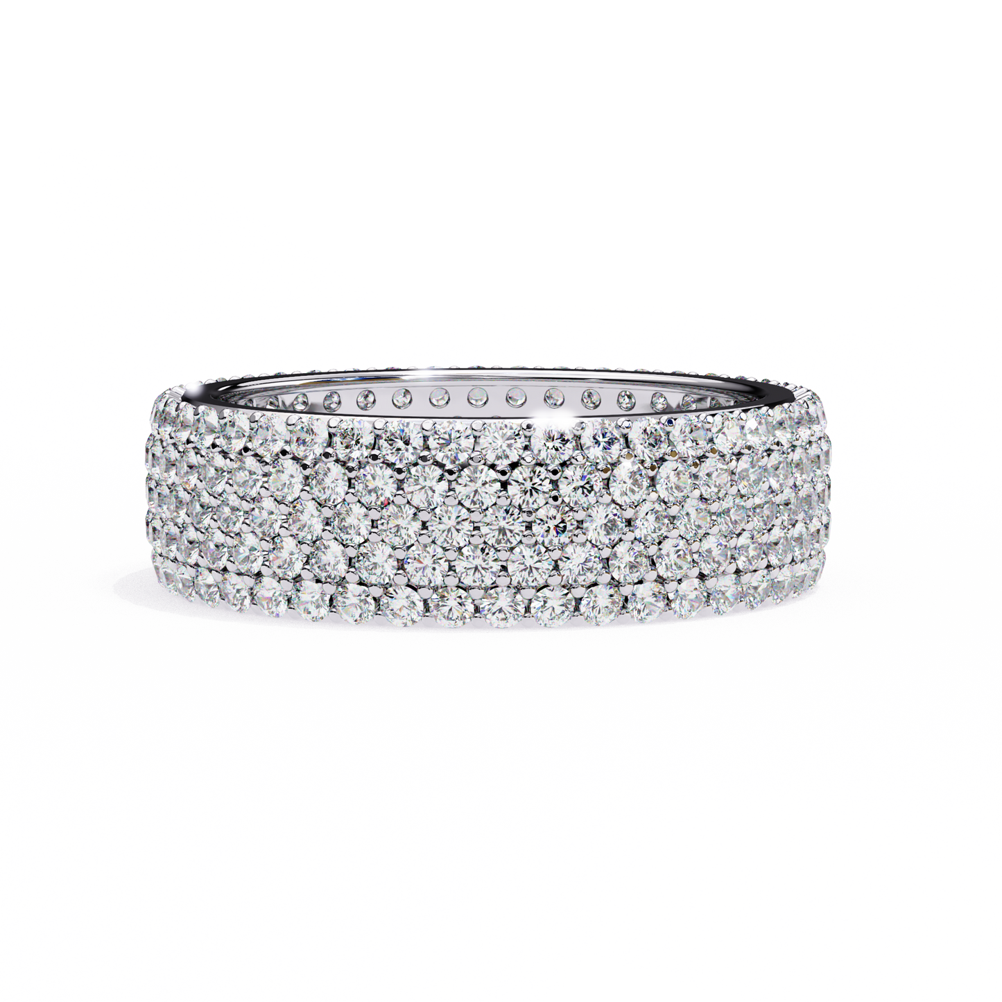 Endless Brilliance Round Lab Diamond Eternity Band – Full Circle of Sparkle – 10K 14K 18K Solid Gold