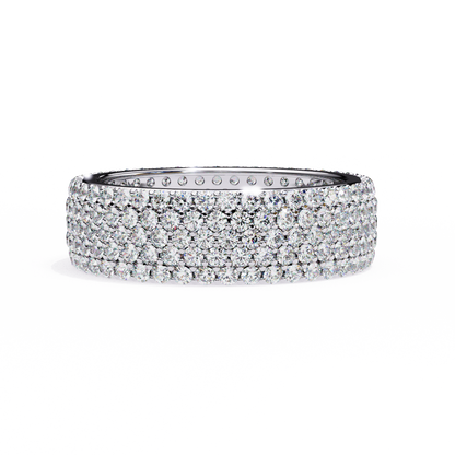 Endless Brilliance Round Lab Diamond Eternity Band – Full Circle of Sparkle – 10K 14K 18K Solid Gold