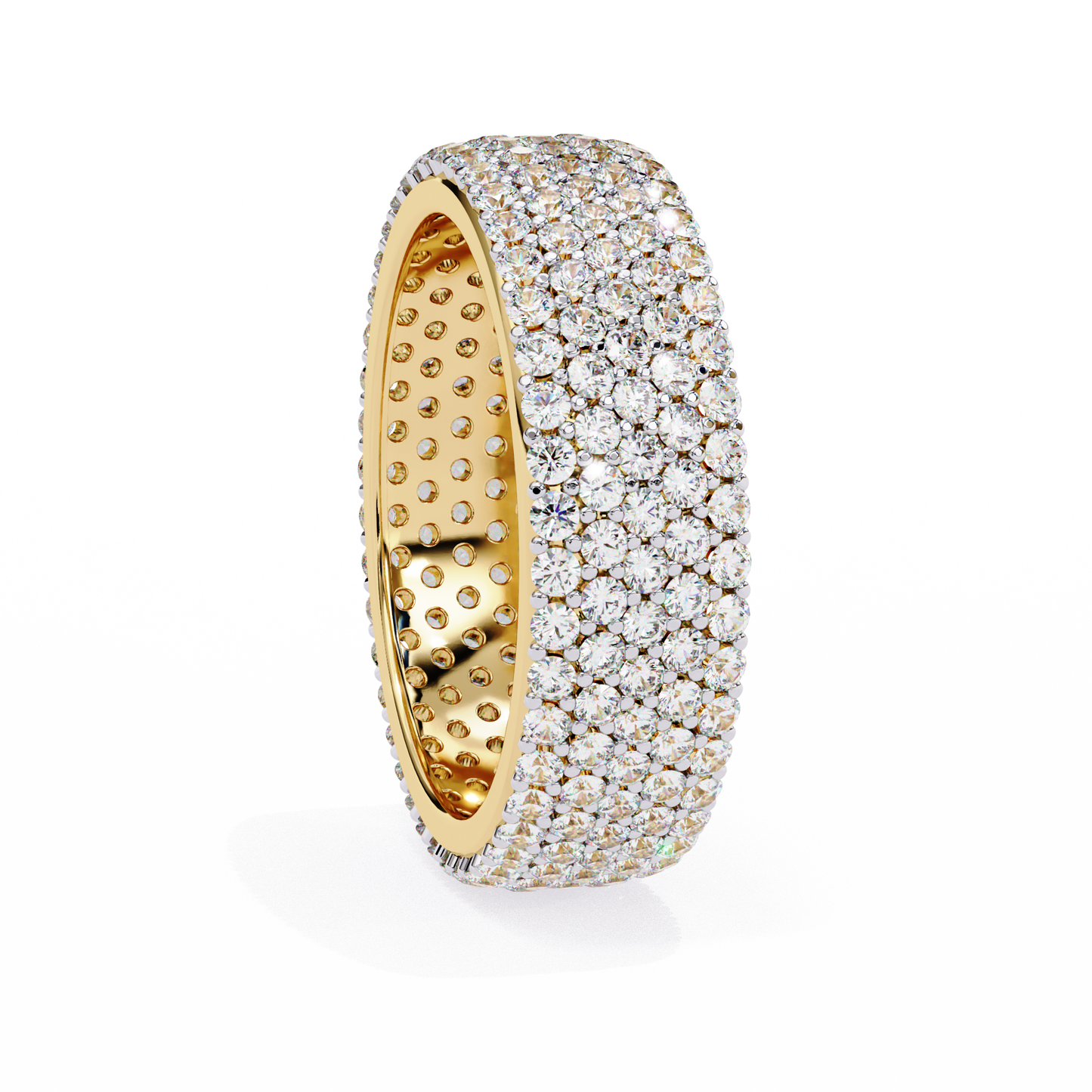 Endless Brilliance Round Lab Diamond Eternity Band – Full Circle of Sparkle – 10K 14K 18K Solid Gold