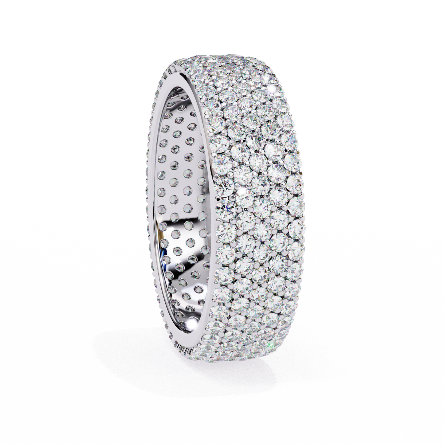Endless Brilliance Round Lab Diamond Eternity Band – Full Circle of Sparkle – 10K 14K 18K Solid Gold