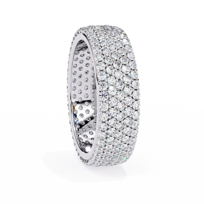 Endless Brilliance Round Lab Diamond Eternity Band – Full Circle of Sparkle – 10K 14K 18K Solid Gold