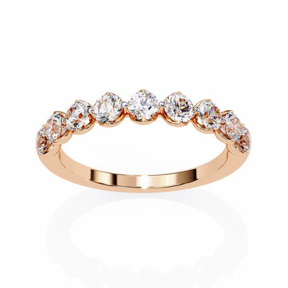 Petite Round Lab Diamond Eleven-Stone Band – Dainty Elegance Ring