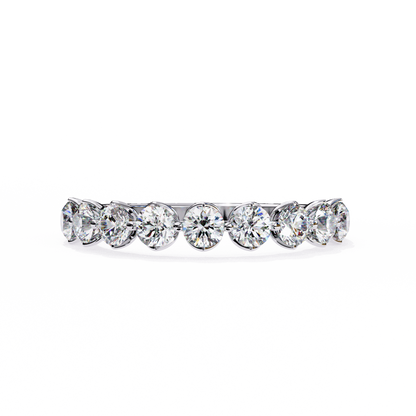 Petite Round Lab Diamond Eleven-Stone Band – Dainty Elegance Ring