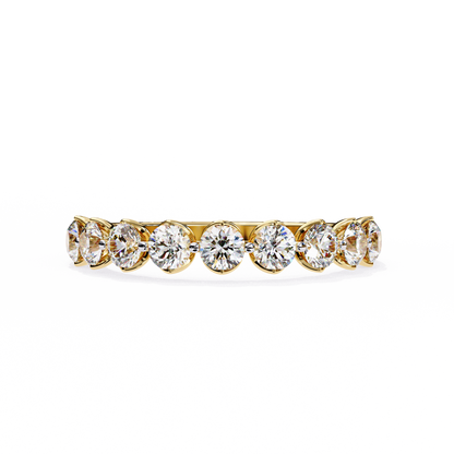 Petite Round Lab Diamond Eleven-Stone Band – Dainty Elegance Ring