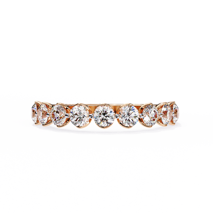 Petite Round Lab Diamond Eleven-Stone Band – Dainty Elegance Ring
