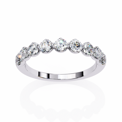 Petite Round Lab Diamond Eleven-Stone Band – Dainty Elegance Ring