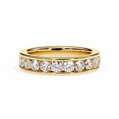 Radiant Round Lab Diamond Ten-Stone Band – Bold Statement Ring