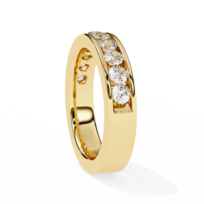 Radiant Round Lab Diamond Ten-Stone Band – Bold Statement Ring