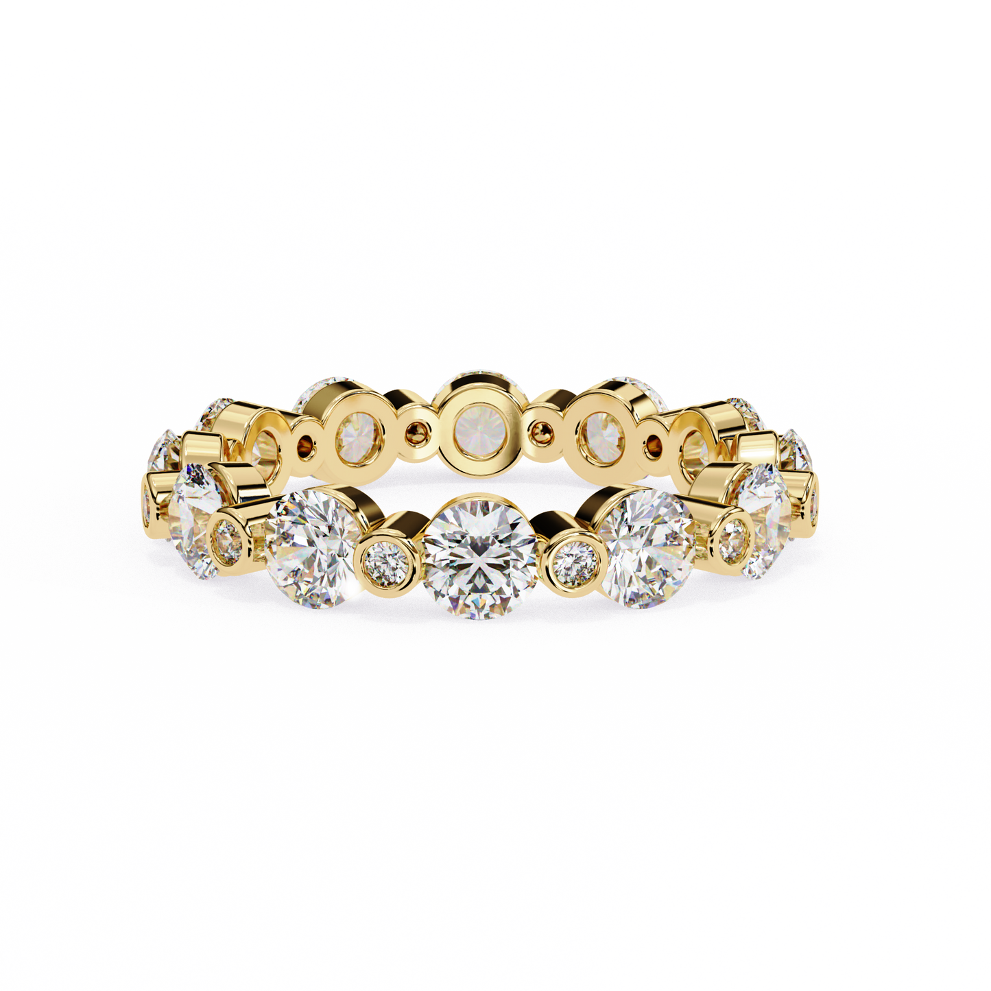 Bold Round Lab Diamond Dual-Row Band – Luxe Statement Ring