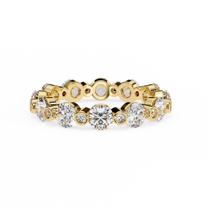 Bold Round Lab Diamond Dual-Row Band – Luxe Statement Ring