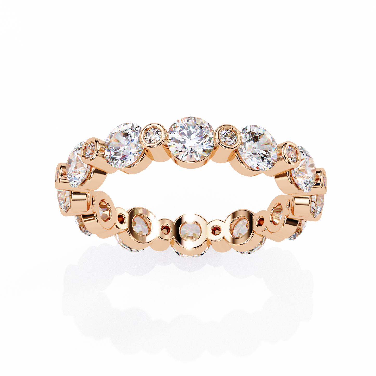 Bold Round Lab Diamond Dual-Row Band – Luxe Statement Ring