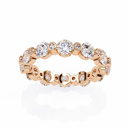 Bold Round Lab Diamond Dual-Row Band – Luxe Statement Ring