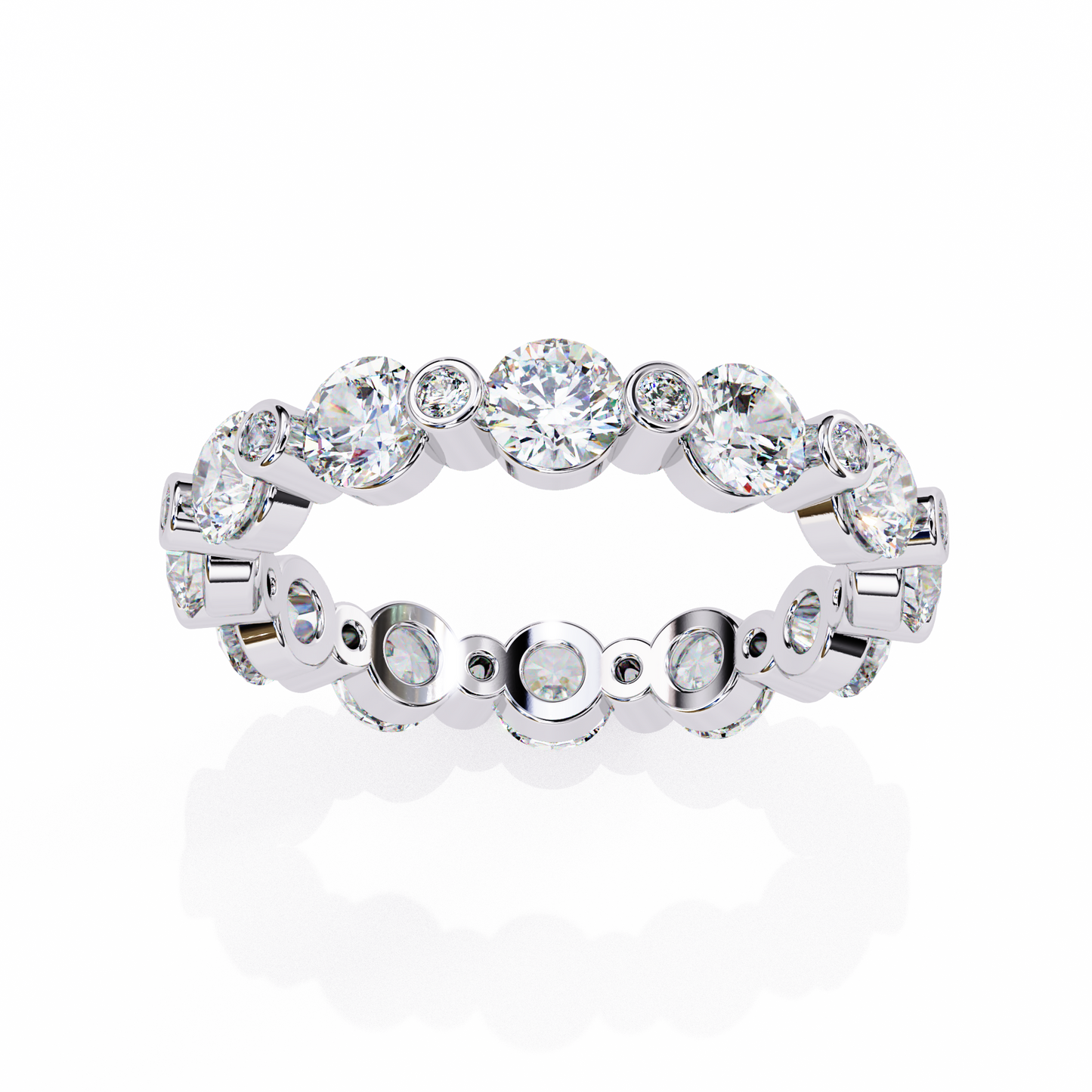 Bold Round Lab Diamond Dual-Row Band – Luxe Statement Ring